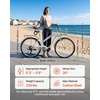 image:imageVEVOR Women Beach Cruiser Bike 2426 Inch 17 Speed Pink amp Light Blue Ladies Bicycle Adjustable Seat Front Basket amp Rear Rack Perfect for Daily Riding Shopping amp FitnessWhite
