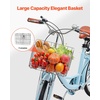 image:imageVEVOR Women Beach Cruiser Bike 2426 Inch 17 Speed Pink amp Light Blue Ladies Bicycle Adjustable Seat Front Basket amp Rear Rack Perfect for Daily Riding Shopping amp FitnessLight blue