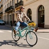 image:imageVEVOR Women Beach Cruiser Bike 2426 Inch 17 Speed Pink amp Light Blue Ladies Bicycle Adjustable Seat Front Basket amp Rear Rack Perfect for Daily Riding Shopping amp FitnessLight green