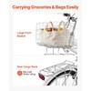 image:imageVEVOR Women Beach Cruiser Bike 2426 Inch 17 Speed Pink amp Light Blue Ladies Bicycle Adjustable Seat Front Basket amp Rear Rack Perfect for Daily Riding Shopping amp FitnessWhite