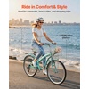 image:imageVEVOR Women Beach Cruiser Bike 2426 Inch 17 Speed Pink amp Light Blue Ladies Bicycle Adjustable Seat Front Basket amp Rear Rack Perfect for Daily Riding Shopping amp FitnessLight green