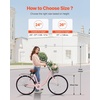 image:imageVEVOR Women Bike 7Speed and 1Speed 2426 Inch Pink and Light Blue Beach Cruiser Bike with Large Capacity Basket and Rear Rack Adjustable Seat Fits for Cycling Exercise amp ShoppingPink