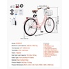image:imageVEVOR Women Bike 7Speed and 1Speed 2426 Inch Pink and Light Blue Beach Cruiser Bike with Large Capacity Basket and Rear Rack Adjustable Seat Fits for Cycling Exercise amp ShoppingPink