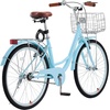 image:imageVEVOR Women Bike 7Speed and 1Speed 2426 Inch Pink and Light Blue Beach Cruiser Bike with Large Capacity Basket and Rear Rack Adjustable Seat Fits for Cycling Exercise amp ShoppingLight blue