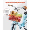 image:imageVEVOR Women Bike 7Speed and 1Speed 2426 Inch Pink and Light Blue Beach Cruiser Bike with Large Capacity Basket and Rear Rack Adjustable Seat Fits for Cycling Exercise amp ShoppingLight blue