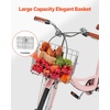 image:imageVEVOR Women Bike 7Speed and 1Speed 2426 Inch Pink and Light Blue Beach Cruiser Bike with Large Capacity Basket and Rear Rack Adjustable Seat Fits for Cycling Exercise amp ShoppingPink