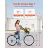 image:imageVEVOR Women Bike 7Speed and 1Speed 2426 Inch Pink and Light Blue Beach Cruiser Bike with Large Capacity Basket and Rear Rack Adjustable Seat Fits for Cycling Exercise amp ShoppingLight blue
