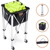 image:imageVEVORFoldable Tennis Ball Hopper Holds 150180 Tennis Balls Lightweight Aluminum Alloy Tennis Ball Basket Cart with Wheels for Tennis Playerblack