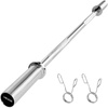 image:imageVEVOR 4FT6FT Barbell Bar Fits 2Inch Weight Plates Chrome Plated Barbell Bar with Knurled Grip for Strength Training Weightlifting Squat Deadlift Bench Press Curl Overhead Press 500lbs Capacity4 FT