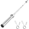 image:imageVEVOR 4FT6FT Barbell Bar Fits 2Inch Weight Plates Chrome Plated Barbell Bar with Knurled Grip for Strength Training Weightlifting Squat Deadlift Bench Press Curl Overhead Press 500lbs Capacity6 FT