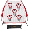 image:imageVEVOR 7 x 7 ft Football Throwing NetQuarterback Training Equipment with 5 Target PocketsIncludes Straps and Portable Carry Case Improve QB Throwing AccuracyRed