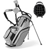 image:imageVEVOR Golf Cart Bag Top Divider Organizer Upgrated Golf Club Bag with Shoulder Straps Support Legs Rain Hood Storage Pockets Lightweight Polyester for Men amp WomenGray