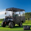 image:imageVEVOR Golf Cart Cover Visible FullEnclosure 2224 Passenger Golf Cart 600D Waterproof Oxford Fabric CoverFits Most Carts Club Car Yamaha EZGO Honda PVC Coating amp Windproof Hook Design420D Black