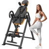 image:imageVEVOR Inversion Table 300lbs Capacity Heavy Duty Inversion Table Decompression Back Stretcher Machine Strength Training Equipment with Headrest Ankle Lock Adjustable Protective BeltOrangeBlack