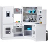 image:imageVEVOR Kids Kitchen Playset 3in1 Toddler Kitchen with Simulated Spray Sounds and Lights Play Kitchen Set with 74 PCS Cooking Accessory Set for Toddlers Preschoolers Children Ages 38 PinkWhite