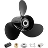 image:imageVEVOR Outboard Propeller Upgrade OEM 15 Spline Tooth Aluminum Outboard Boat Propeller Fit Mercury Engines 40140 HP 414 Gearcase 3Blade RH Right Hand Rotation130 x 130 x 61