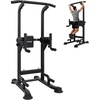 image:imageVEVOR Pull Up Bar 330 LBS Power Tower Dip Station Workout Dip Station with HShaped Stable Base amp Back Pad Adjustable 12 Level Height Free Standing Chin Up Bar for Back 4Level Adjustable Back Pad