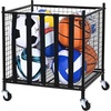 image:imageVEVOR Rolling Sports Ball Storage Cart Lockable Basketball Cage with Double Lids Sport Equipment Holder Organizer for Indoor Outdoor Steel Storage Rack for Garages Playgroup Gym and Schoolsstorage cart214619691969