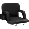image:imageVEVOR Stadium Seat with Back Support Wide Bleacher Seat Back Folding Portable Padded Reclining Chair with Hook Pocket Cupholder Ideal for Sport Event Beach Camping Concertstadium seat cushion