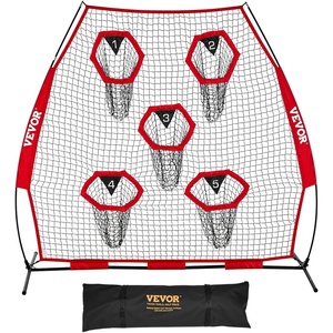 image:imageVEVOR 7 x 7 ft Football Throwing NetQuarterback Training Equipment with 5 Target PocketsIncludes Straps and Portable Carry Case Improve QB Throwing AccuracyRed