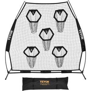 image:imageVEVOR 7 x 7 ft Football Throwing NetQuarterback Training Equipment with 5 Target PocketsIncludes Straps and Portable Carry Case Improve QB Throwing AccuracyBlack
