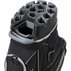 image:imageVEVOR Golf Cart Bag 14 Way Molded Lock Top Divider Organizer Golf Club Bag with FullLength Divider Handles Storage Pockets Shoulder Strap Rain Hood Smooth Zippers for Men amp WomenBlack