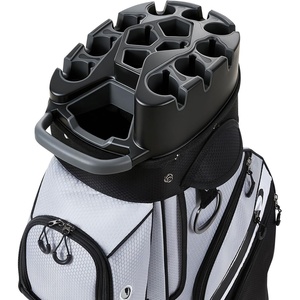 image:imageVEVOR Golf Cart Bag 14 Way Molded Lock Top Divider Organizer Golf Club Bag with FullLength Divider Handles Storage Pockets Shoulder Strap Rain Hood Smooth Zippers for Men amp WomenGray