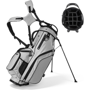 image:imageVEVOR Golf Cart Bag Top Divider Organizer Upgrated Golf Club Bag with Shoulder Straps Support Legs Rain Hood Storage Pockets Lightweight Polyester for Men amp WomenGray