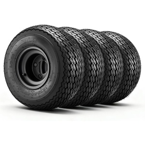 image:imageVEVOR Golf Cart Wheels 12 20x1012 Black Aluminum Alloy Golf Cart Tires and Wheels Combo Set of 4 Fit Club Car EZGO Yamaha 4 Ply Rubber 4Lug Lawn Mower Tires amp Rims 800 lbs Load AllTerrain18x858