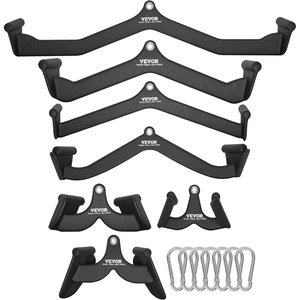 image:imageVEVOR LAT Pulldown Attachments Cable Machine Rowing Tbar Vbar Tricep Pull Down Bar Back Strength Training Rubber Coated Handle Grip Bicep Curl Tricep LAT Pulldown Bar for Home Gym Fitness7PCS