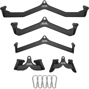 image:imageVEVOR LAT Pulldown Attachments Cable Machine Rowing Tbar Vbar Tricep Pull Down Bar Back Strength Training Rubber Coated Handle Grip Bicep Curl Tricep LAT Pulldown Bar for Home Gym Fitness5PCS A