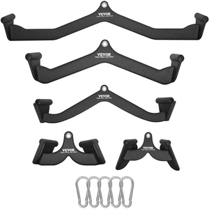 image:imageVEVOR LAT Pulldown Attachments Cable Machine Rowing Tbar Vbar Tricep Pull Down Bar Back Strength Training Rubber Coated Handle Grip Bicep Curl Tricep LAT Pulldown Bar for Home Gym Fitness5PCS B