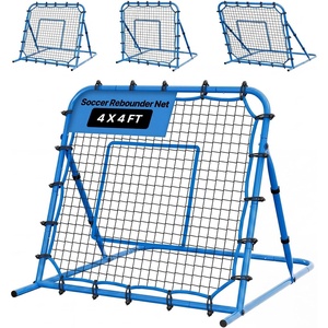 image:imageVEVOR Soccer Baseball Rebounder Net 3 Angles Adjustable Soccer Goal Rebounder for Control Passing Practice HeavyDuty Iron Frame amp PE Net Easy Setup Ball Training Equipment for TeensampAdults4x4FT