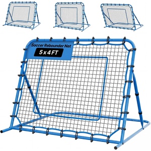 image:imageVEVOR Soccer Baseball Rebounder Net 3 Angles Adjustable Soccer Goal Rebounder for Control Passing Practice HeavyDuty Iron Frame amp PE Net Easy Setup Ball Training Equipment for TeensampAdults5x4FT