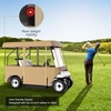 image:imageHappybuy Golf Cart Enclosure 4Person Golf Cart Cover 4Sided Fairway Deluxe 300D Waterproof Driving Enclosure with Transparent Windows Fit for EZGO Club Car Yamaha CartBG 787