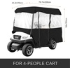 image:imageHappybuy Golf Cart Enclosure 4Person Golf Cart Cover 4Sided Fairway Deluxe 300D Waterproof Driving Enclosure with Transparent Windows Fit for EZGO Club Car Yamaha CartBK 787