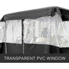 image:imageHappybuy Golf Cart Enclosure 4Person Golf Cart Cover 4Sided Fairway Deluxe 300D Waterproof Driving Enclosure with Transparent Windows Fit for EZGO Club Car Yamaha CartBK 787