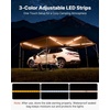 image:imageVEVOR 270 Degree Awning with Bulitin LED Light 3 Colors 133 sqft Driver Side Vehicle Awning UV50 Waterproof Car Side Awnings AllWeather Overland Awnings Car Shelter for SUV Truck CampingKhaki 270 18764ft Car Awning with LED