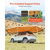 image:imageVEVOR 270 Degree Awning with Bulitin LED Light 3 Colors 133 sqft Driver Side Vehicle Awning UV50 Waterproof Car Side Awnings AllWeather Overland Awnings Car Shelter for SUV Truck CampingKhaki 270 18764ft Car Awning with LED