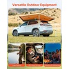 image:imageVEVOR 270 Degree Awning with Bulitin LED Light 3 Colors 133 sqft Driver Side Vehicle Awning UV50 Waterproof Car Side Awnings AllWeather Overland Awnings Car Shelter for SUV Truck CampingKhaki 270 10553ft Car Awning