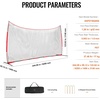 image:imageVEVOR 7X7ft12X9ft16X10ft20x10ft Barricade Backstop Net Ball Sports Barrier Netting Portable Practice Net for Baseball Softball Lacrosse Hockey Basketball Equipment Training Net20 x 10 Ft