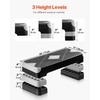 image:imageVEVOR Aerobic Exercise Step Platform 28Inch Workout Aerobic Stepper Height Adjustable Fitness Training Step Deck Trainer with 4 Risers NonSlip Surface Bench for Home Gym Cardio StrengthGray