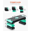 image:imageVEVOR Aerobic Exercise Step Platform 28Inch Workout Aerobic Stepper Height Adjustable Fitness Training Step Deck Trainer with 4 Risers NonSlip Surface Bench for Home Gym Cardio Strengthgreen