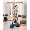 image:imageVEVOR Aerobic Exercise Step Platform 28Inch Workout Aerobic Stepper Height Adjustable Fitness Training Step Deck Trainer with 4 Risers NonSlip Surface Bench for Home Gym Cardio StrengthBlue