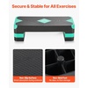 image:imageVEVOR Aerobic Exercise Step Platform 28Inch Workout Aerobic Stepper Height Adjustable Fitness Training Step Deck Trainer with 4 Risers NonSlip Surface Bench for Home Gym Cardio Strengthgreen