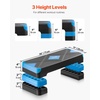image:imageVEVOR Aerobic Exercise Step Platform 28Inch Workout Aerobic Stepper Height Adjustable Fitness Training Step Deck Trainer with 4 Risers NonSlip Surface Bench for Home Gym Cardio StrengthBlue