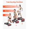 image:imageVEVOR Aerobic Exercise Step Platform 28Inch Workout Aerobic Stepper Height Adjustable Fitness Training Step Deck Trainer with 4 Risers NonSlip Surface Bench for Home Gym Cardio StrengthRed