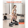 image:imageVEVOR Aerobic Exercise Step Platform 28Inch Workout Aerobic Stepper Height Adjustable Fitness Training Step Deck Trainer with 4 Risers NonSlip Surface Bench for Home Gym Cardio StrengthGray
