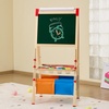 image:imageVEVOR Art Easel for Kids 2in1 Wooden DoubleSided Kids Art Easel with Magnetic Whiteboard amp Chalkboard Adjustable Standing Rotatable Foldable Drawing Board with Painting Accessories for Boy Girl3in1 WStorage Bag