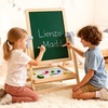 image:imageVEVOR Art Easel for Kids 2in1 Wooden DoubleSided Kids Art Easel with Magnetic Whiteboard amp Chalkboard Adjustable Standing Rotatable Foldable Drawing Board with Painting Accessories for Boy Girl2in1 Wooden